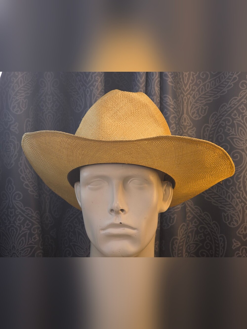 Vintage Eddy Bros Straw Cowboy Hat Tag Size Large (Measures 55.5cm) Made In USA